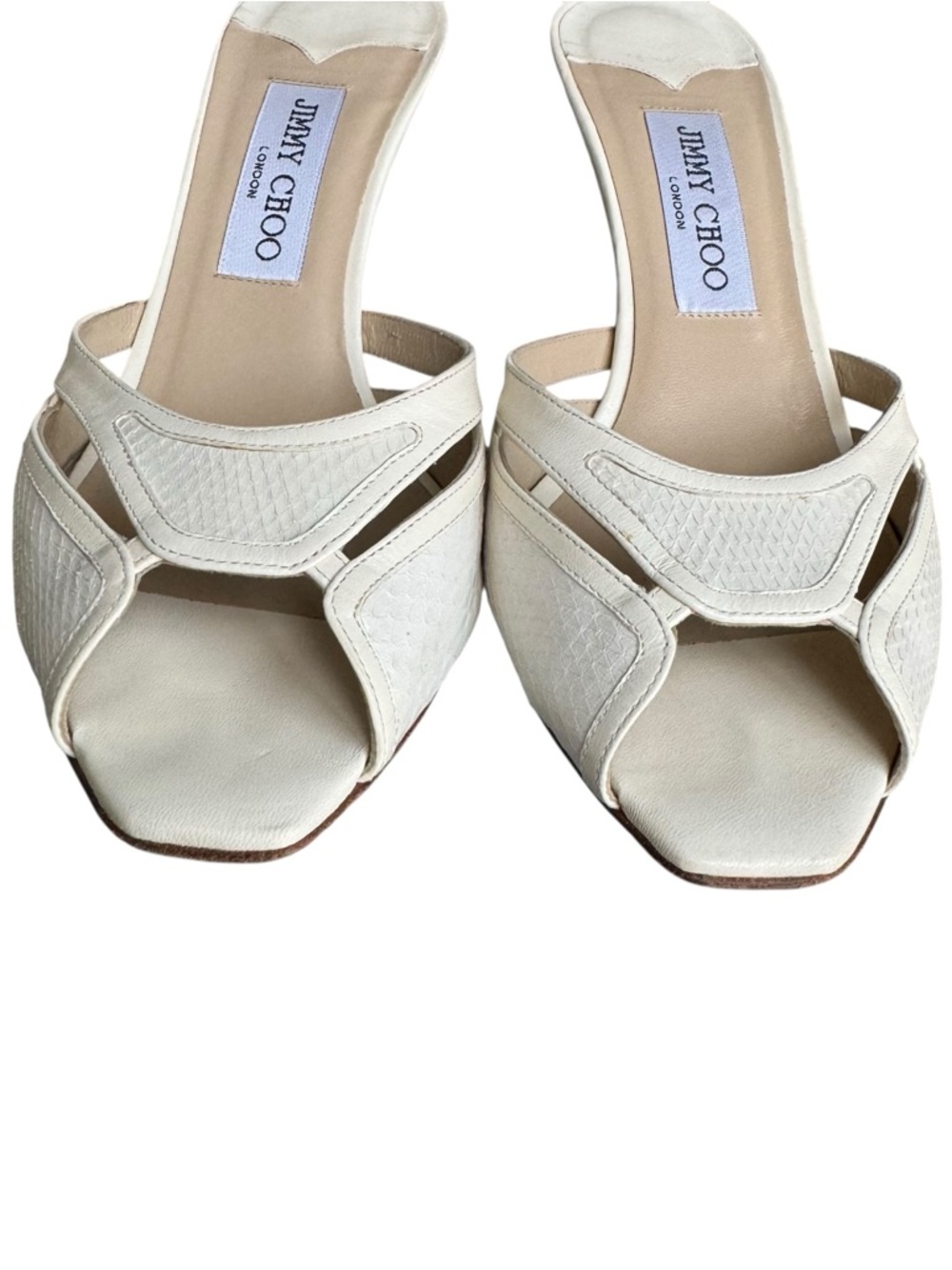 Jimmy Choo Brigitte Sandals Ivory Mules - Picture 4 of 14